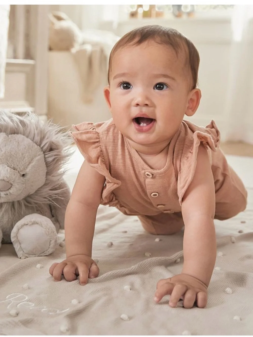 Pottery Barn Kids Cream Plush Lion with Fluffy Mane